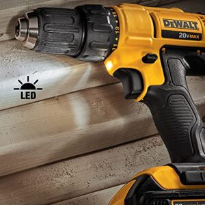 DEWALT 20V MAX Cordless Drill and Impact Driver, Power Tool Combo Kit with 2 Batteries and Charger (DCK240C2)