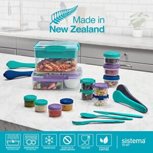 Sistema To Go Collection Mini Bites Small Food Storage Containers, 4.39 oz./130 mL, Pink/Green/Blue, 3 Count