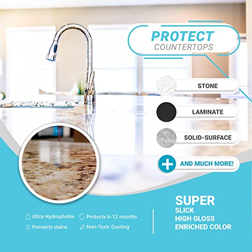 Lifeproof Home Ceramic Coating Spray Kit - Shine, Seal, & Protect Stainless Steel, Appliances, Countertops, Glass & More Kitchen + Bath Surfaces - Repels Stains, Grime, Fingerprints, Liquids & More!