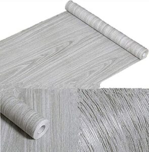 amao grey wood grain paper peel & stick wallpaper for shelf liner counter top livingroom 17.7”x78.7”