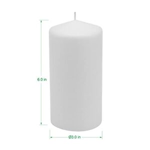 Stonebriar Tall 3x6 Inch Unscented Pillar Candles,White, 6 count