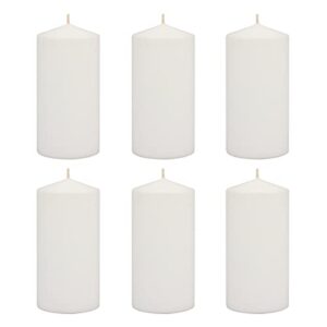 Stonebriar Tall 3x6 Inch Unscented Pillar Candles,White, 6 count