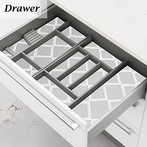 Kitchen Cabinet Drawer Liners Non Slip 10 Inch Wide X 20 FT Waterproof Shelf Liners Non Adhesive Refrigerator Shelf Liners Washable Thickened Cupboard Liner for for Bathroom,Dresser,Pantry