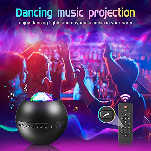 One Fire Galaxy Projector for Bedroom, White Noise Galaxy Light, Remote Timer Star Projector, Bluetooth Music Night Light Projector for Kids Teen Adult Bedroom Decor