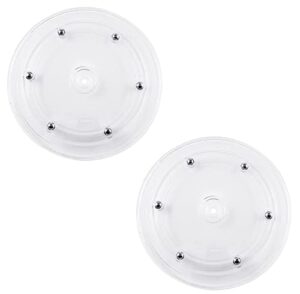lazy susan organizer for kitchen, white acrylic for spice rack, turntable for cabinet, table cake kitchen pantry decoration, 6 inch, 2 pack