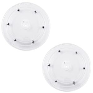 Lazy Susan Organizer for Kitchen, White Acrylic for Spice Rack, Turntable for Cabinet, Table Cake Kitchen Pantry Decoration, 6 inch, 2 Pack