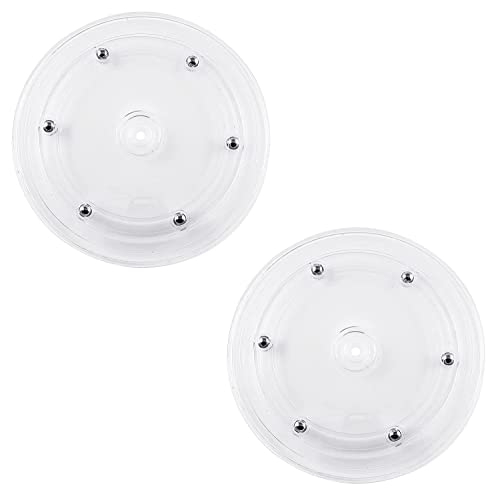 Lazy Susan Organizer for Kitchen, White Acrylic for Spice Rack, Turntable for Cabinet, Table Cake Kitchen Pantry Decoration, 6 inch, 2 Pack