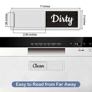 Dishwasher Magnet Clean Dirty Sign, Farmhouse Rustic Wood Design Black and White Non-Scratch/Easy to Read & Slide/Strong Magnet Clean Dirty Magnet for Dishwasher (A-Silver)