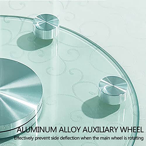 CIMOO Tempered Glass Lazy Susan Turntable Dining Table Transparent Round Turntable Tabletop Rotating Serving Tray-60cm/23.6in