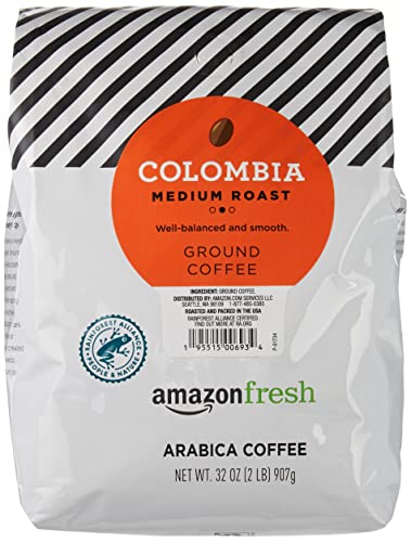 AmazonFresh Colombia Ground Coffee, Medium Roast, 32 Ounce