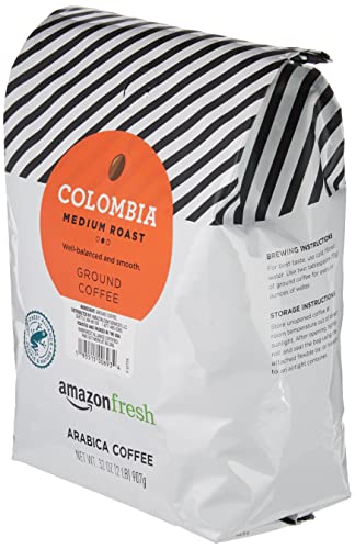 AmazonFresh Colombia Ground Coffee, Medium Roast, 32 Ounce