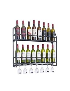 stylish simplicity wine rack wall-mounted wine rack and glass holder, wall-mounted wine rack and glass bracket, vintage nostalgic wrought iron, home and kitchen accessories, multi-color, multi-size o