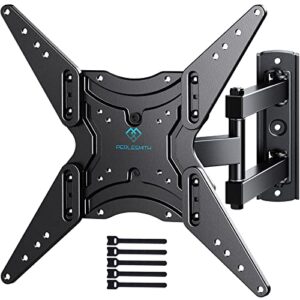 perlesmith full motion tv wall mount for 26-55 inch tvs with articulating arms swivels tilt extension – wall mount tv brackets vesa 400×400 fits led lcd oled 4k tvs up to 70 lbs