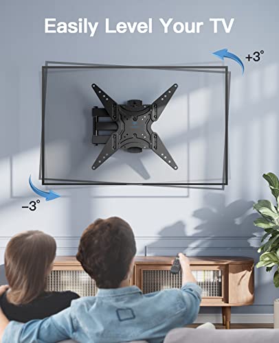 PERLESMITH Full Motion TV Wall Mount for 26-55 Inch TVs with Articulating Arms Swivels Tilt Extension - Wall Mount TV Brackets VESA 400x400 Fits LED LCD OLED 4K TVs Up to 70 lbs