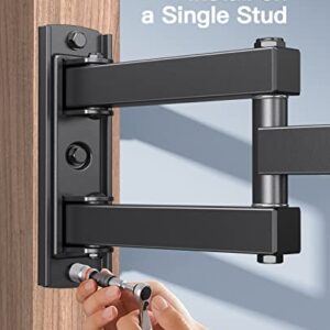 PERLESMITH Full Motion TV Wall Mount for 26-55 Inch TVs with Articulating Arms Swivels Tilt Extension - Wall Mount TV Brackets VESA 400x400 Fits LED LCD OLED 4K TVs Up to 70 lbs