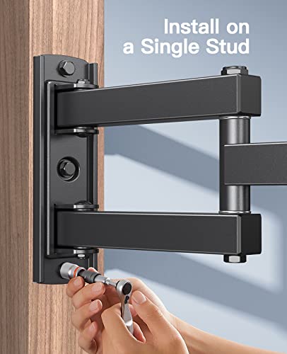 PERLESMITH Full Motion TV Wall Mount for 26-55 Inch TVs with Articulating Arms Swivels Tilt Extension - Wall Mount TV Brackets VESA 400x400 Fits LED LCD OLED 4K TVs Up to 70 lbs