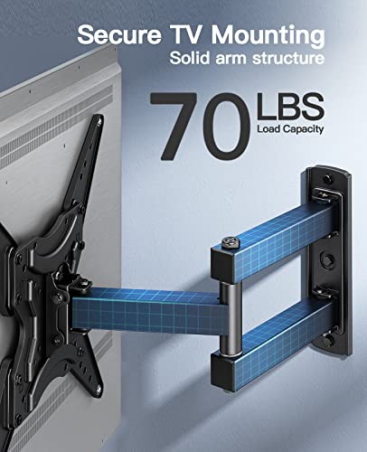 PERLESMITH Full Motion TV Wall Mount for 26-55 Inch TVs with Articulating Arms Swivels Tilt Extension - Wall Mount TV Brackets VESA 400x400 Fits LED LCD OLED 4K TVs Up to 70 lbs