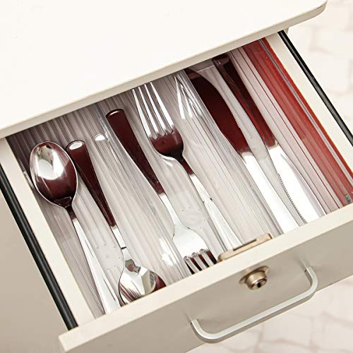 NC 16Pcs Clear Drawer Organizer Plastic Desk Drawer Organizer Tray for Makeup, Kitchen Utensils, Jewelries, and Gadgets