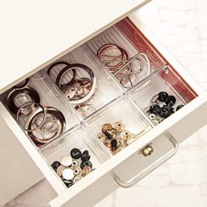 NC 16Pcs Clear Drawer Organizer Plastic Desk Drawer Organizer Tray for Makeup, Kitchen Utensils, Jewelries, and Gadgets