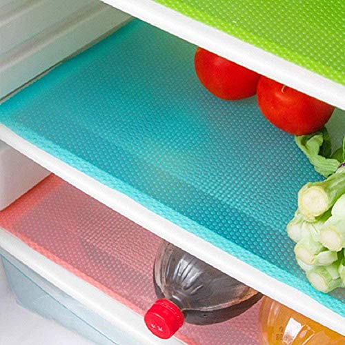 7 PCS Shelf Mats Refrigerator Pads Moisture Absorption Pad Washable Can Be Cut Refrigerator Mats ,Drawer Table Placemats (Blue)