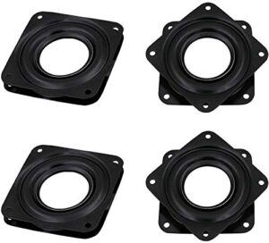 4 pcs square rotating swivel plate,lazy susan turntable bearing with steel ball bearings for bar stools,chairs,stools – 360 degrees black rotating tray