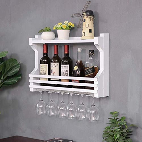 PIBM Stylish Simplicity Wine Shelf European Wrought Iron Wine Rack, Wall Hanging Wine Rack, Creative Restaurant Decoration Wine Cabinet, Gold , 60CM