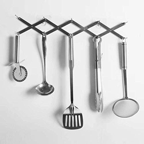 DRNKS Kitchen Utensil Organizer Stainless Steel Spoon Holder Storage Rack Pot Lid Plate Holder Rack 4 Sectional Adjustable Extended Suitable for Kitchen