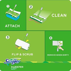 Swiffer Sweeper Wet Mopping Cloths, Multi-Surface Floor Cleaner with Gain Original Scent, 24 Count