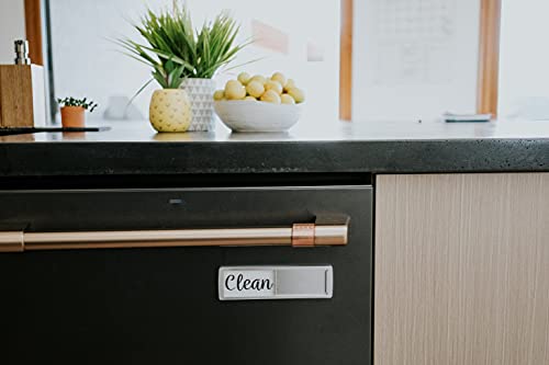 Dishwasher Magnet Clean Dirty Sign, Strong Clean Dirty Magnet for Dishwasher, Universal Dirty Clean Dishwasher Magnet Indicator for Kitchen Organization, Slide Rustic Farmhouse Black and White Wood