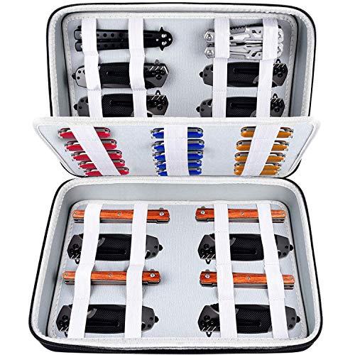 2 Pcs Knife Case for Pocket Knives, Displaying Storage Box and Carrying Organizer for Survival, Tactical, Outdoor, EDC Mini Knife