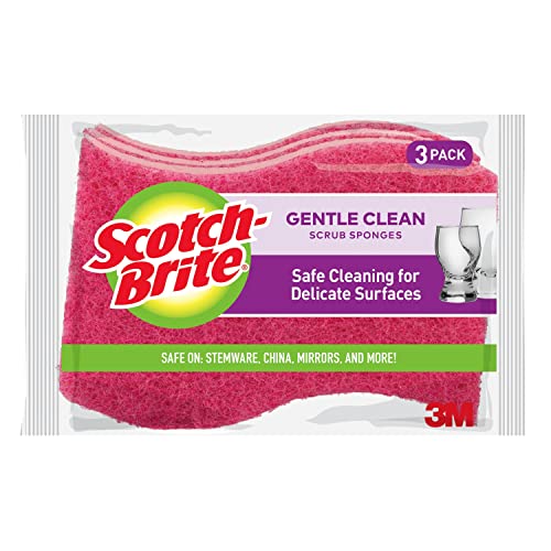 Scotch-Brite Brite Delicate Care Scrub Sponge 3/Pkg, 3 Count (Pack of 1)