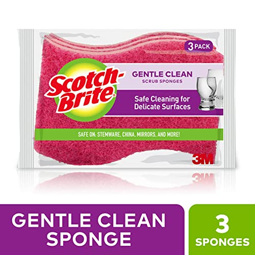 Scotch-Brite Brite Delicate Care Scrub Sponge 3/Pkg, 3 Count (Pack of 1)