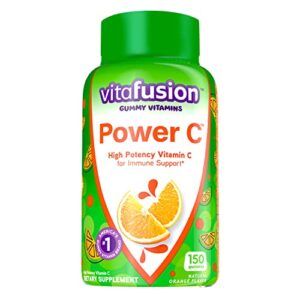 vitafusion power c vitamin c gummies for immune support, orange flavored, 282 mg vitamin c, america’s number 1 gummy vitamin brand, 50 day supply, 150 count