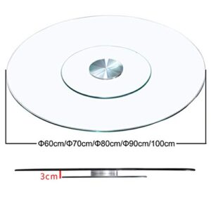 Even Tempered Glass Rotating Tray, Lazy Susan Turntable, Display Rotating Plate, Table Dish Revolving/Rotating Stand, Aluminum Alloy Bearing, Silent/Smooth/Not Easy to Dump