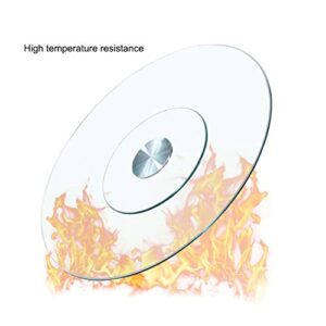 Even Tempered Glass Rotating Tray, Lazy Susan Turntable, Display Rotating Plate, Table Dish Revolving/Rotating Stand, Aluminum Alloy Bearing, Silent/Smooth/Not Easy to Dump