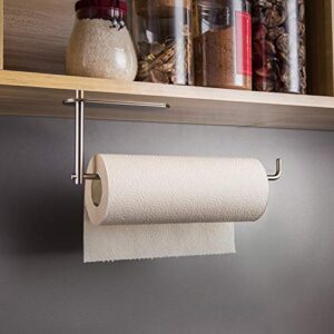 Taozun Under Cabinet Paper Towel Holder - Self Adhesive Paper Towel Rack for Kitchen, SUS304 Stainless Steel