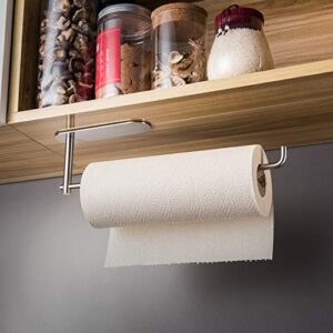 Taozun Under Cabinet Paper Towel Holder - Self Adhesive Paper Towel Rack for Kitchen, SUS304 Stainless Steel