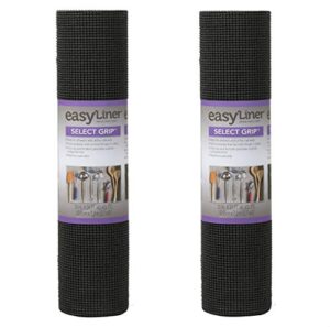 duck 281876 select grip easy non-adhesive shelf liner 20-inch x 24-foot, black, 2 rolls
