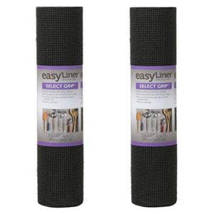 Duck 281876 Select Grip Easy Non-Adhesive Shelf Liner 20-Inch x 24-Foot, Black, 2 Rolls