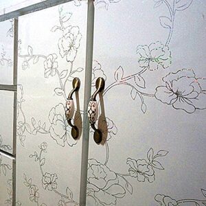 YIZUNNU Self Adhesive Contact Paper Wallpaper Furniture Film Sticker Kitchen Bedroom Wall Home Decoration (24"x99", White Peony)