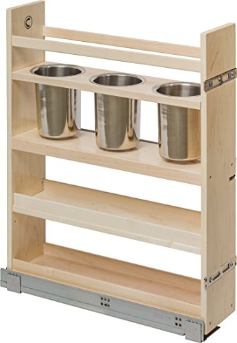 Century Components CASCAN55PF Kitchen Base Cabinet Pull-Out Canister Organizer - 5-7/8"W x 26-3/4"H x 21-1/2"D - Baltic Birch - Blum Soft Close Slides