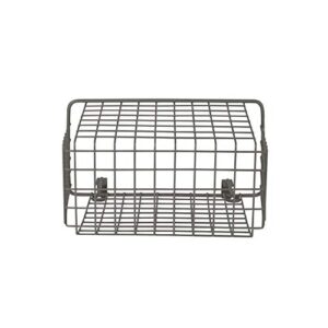 Spectrum Diversified Grid Storage Basket, Over The Cabinet Steel Wire, Sink Organization for Kitchen & Bathroom, Large, Industrial Gray