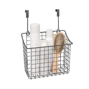 Spectrum Diversified Grid Storage Basket, Over The Cabinet Steel Wire, Sink Organization for Kitchen & Bathroom, Large, Industrial Gray