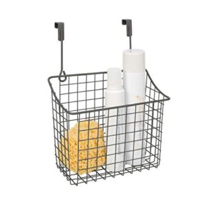 Spectrum Diversified Grid Storage Basket, Over The Cabinet Steel Wire, Sink Organization for Kitchen & Bathroom, Large, Industrial Gray