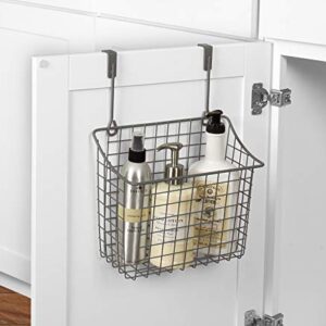 Spectrum Diversified Grid Storage Basket, Over The Cabinet Steel Wire, Sink Organization for Kitchen & Bathroom, Large, Industrial Gray