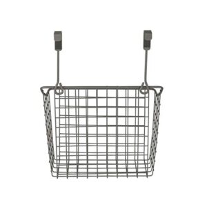 Spectrum Diversified Grid Storage Basket, Over The Cabinet Steel Wire, Sink Organization for Kitchen & Bathroom, Large, Industrial Gray