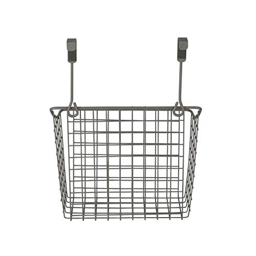 Spectrum Diversified Grid Storage Basket, Over The Cabinet Steel Wire, Sink Organization for Kitchen & Bathroom, Large, Industrial Gray