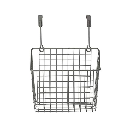 Spectrum Diversified Grid Storage Basket, Over The Cabinet Steel Wire, Sink Organization for Kitchen & Bathroom, Large, Industrial Gray