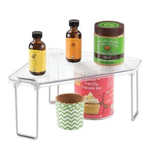 InterDesign Linus Corner Storage Shelf for Kitchen Cabinets, Countertops, Pantries - Clear