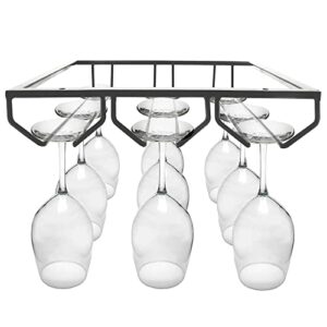 nickel wine glass rack, wine glasses hanger for cabinet kitchen bar, stainless steel storage, metal organizer, under shelf stemware rack…